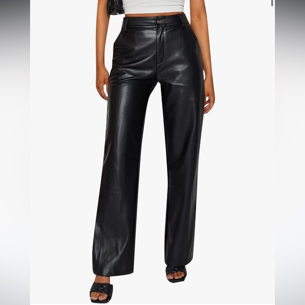 Sleek Black Leather Pants